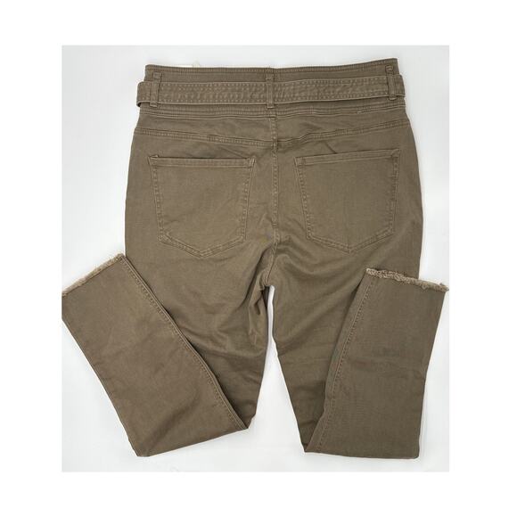 Express | Skinny Ankle Jeans | Women’s 12 | Green | Stretch Belted NWT - Picture 3 of 7